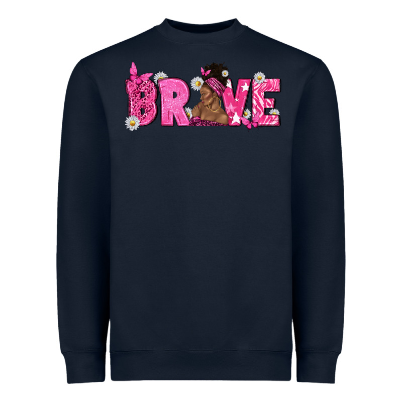 Breast Cancer Brave With Afro Woman Heavyweight Sweatshirt by texasbilliewilder | Teevron