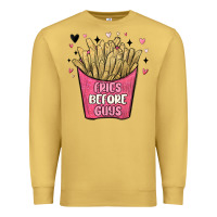 Antique Gold fries before guys Premium Sweatshirt - MaliasSmallBusiness