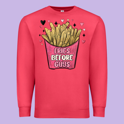 Fries Before Guys Premium Sweatshirt Designed By Maliassmallbusiness