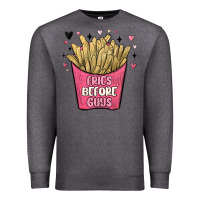 Charcoal Heather fries before guys Premium Sweatshirt - MaliasSmallBusiness