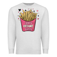 Oatmeal Heather fries before guys Premium Sweatshirt - MaliasSmallBusiness
