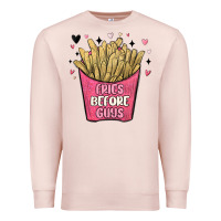 Pale Pink fries before guys Premium Sweatshirt - MaliasSmallBusiness