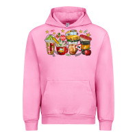 Fuchsia Pink school bus coffee cups Urban Hoodie - NancyCooperArtShop