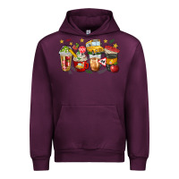 Mauve Wine school bus coffee cups Urban Hoodie - NancyCooperArtShop