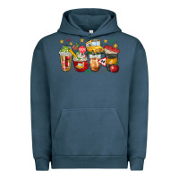 Pigment Midnight Navy school bus coffee cups Urban Hoodie - NancyCooperArtShop