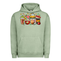 Pigment Oil Green school bus coffee cups Urban Hoodie - NancyCooperArtShop