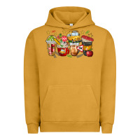 Pigment Peanut Butter school bus coffee cups Urban Hoodie - NancyCooperArtShop