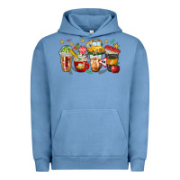 Pigment Pebble Blue school bus coffee cups Urban Hoodie - NancyCooperArtShop