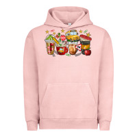 Pigment Salmon school bus coffee cups Urban Hoodie - NancyCooperArtShop