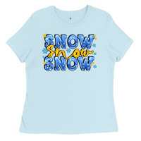 Baby Blue snow snow snow with sparkle Ladies Tee - AdoDesignShop