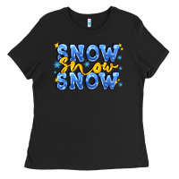 Black snow snow snow with sparkle Ladies Tee - AdoDesignShop