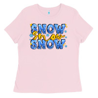 Bubblegum Pink snow snow snow with sparkle Ladies Tee - AdoDesignShop