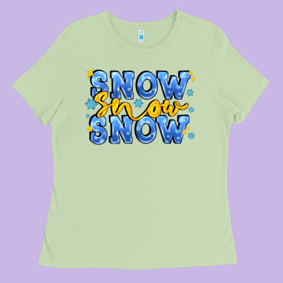 Snow Snow Snow With Sparkle Ladies Tee Designed By Adodesignshop