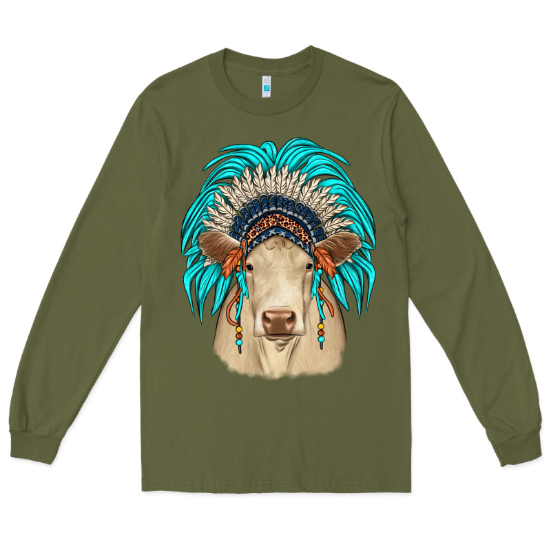 Charolais Indian Headdress Long Sleeve Tee by JahusDesignShop | Teevron
