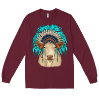 Burgundy charolais indian headdress Long Sleeve Tee - JahusDesignShop