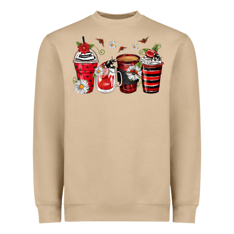 Ladybug Coffee Cups Heavyweight Sweatshirt by Zillion Design Studio | Teevron
