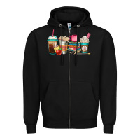 Black teacher fuel coffee cups Zipper Hoodie - Jasminsmagicworld