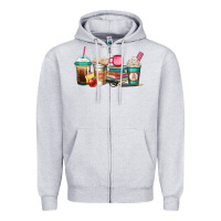 Heather Grey teacher fuel coffee cups Zipper Hoodie - Jasminsmagicworld