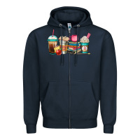 Navy teacher fuel coffee cups Zipper Hoodie - Jasminsmagicworld
