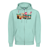 Seafoam teacher fuel coffee cups Zipper Hoodie - Jasminsmagicworld