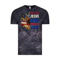 Cloud Black She loves Jesus and America too 4th of july Vintage Tee - CowGirlArtShop