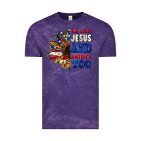 Cloud Purple She loves Jesus and America too 4th of july Vintage Tee - CowGirlArtShop