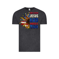 Vintage Black She loves Jesus and America too 4th of july Vintage Tee - CowGirlArtShop