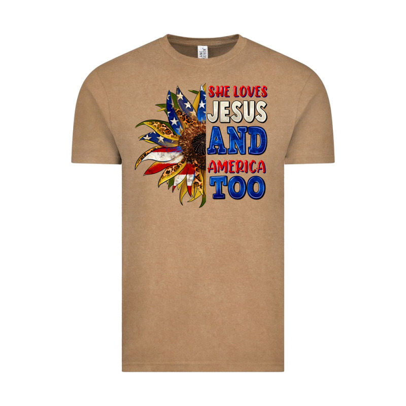 She Loves Jesus And America Too 4th Of July Vintage Tee by CowGirlArtShop | Teevron