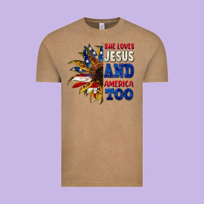 She Loves Jesus And America Too 4th Of July Vintage Tee Designed By Cowgirlartshop