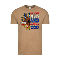 Vintage Coffee She loves Jesus and America too 4th of july Vintage Tee - CowGirlArtShop