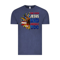 Vintage Denim She loves Jesus and America too 4th of july Vintage Tee - CowGirlArtShop