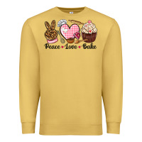 Antique Gold peace love bake Premium Sweatshirt - NancyCooperArtShop