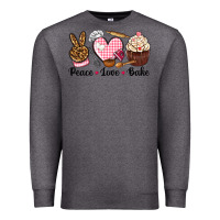 Charcoal Heather peace love bake Premium Sweatshirt - NancyCooperArtShop