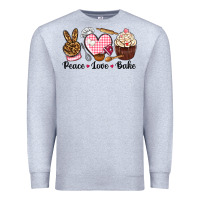 Heather Grey peace love bake Premium Sweatshirt - NancyCooperArtShop