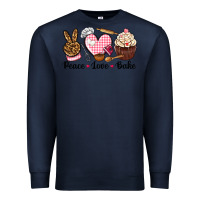 Navy peace love bake Premium Sweatshirt - NancyCooperArtShop