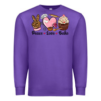 Purple peace love bake Premium Sweatshirt - NancyCooperArtShop