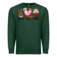 Sports Green peace love bake Premium Sweatshirt - NancyCooperArtShop