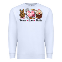 White peace love bake Premium Sweatshirt - NancyCooperArtShop