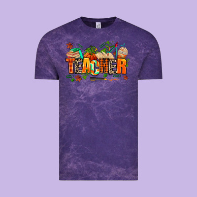 Fall Teacher Vintage Tee Designed By Adodesignshop