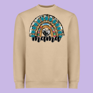 Western Mama Rainbow Heavyweight Sweatshirt Designed By Ranaportraitstore