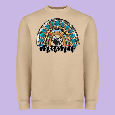 Western Mama Rainbow Heavyweight Sweatshirt Designed By Ranaportraitstore