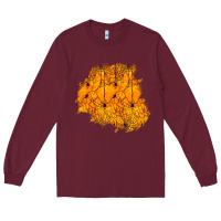 Burgundy halloween patch Long Sleeve Tee - BundleAndBundleShop