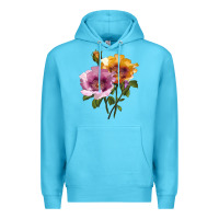 Ocean Blue In Your Eyes Rose Premium Hoodie - LillyAllenDesigns