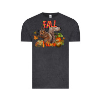 Vintage Black Fall Vibes Squirrel Vintage Tee - CowhideDigitalArt