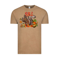 Vintage Coffee Fall Vibes Squirrel Vintage Tee - CowhideDigitalArt
