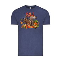 Vintage Denim Fall Vibes Squirrel Vintage Tee - CowhideDigitalArt