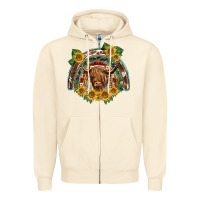 Sandshell scottish calf sunflowers rainbow Zipper Hoodie - BarkalooDesign