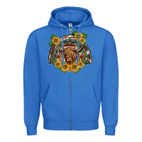 True Royal scottish calf sunflowers rainbow Zipper Hoodie - BarkalooDesign