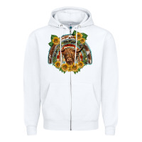 White scottish calf sunflowers rainbow Zipper Hoodie - BarkalooDesign