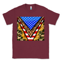 Burgundy american sunflower and camouflage Classic Tee - AdoDesignShop